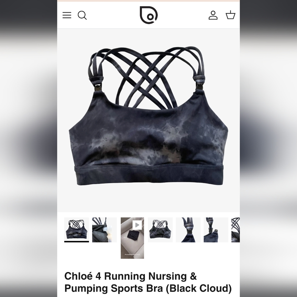 Crisscross Nursing Sports Bra - Black Cloud